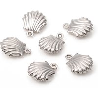Pendants en Acier Inoxydable 304 Non-Tarnish en Forme de Coquillage Creux