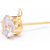 Trouvailles de Boucles d'Oreilles en Fer avec Cubic Zirconia Clair, Doré — Accessoires pour bijoux