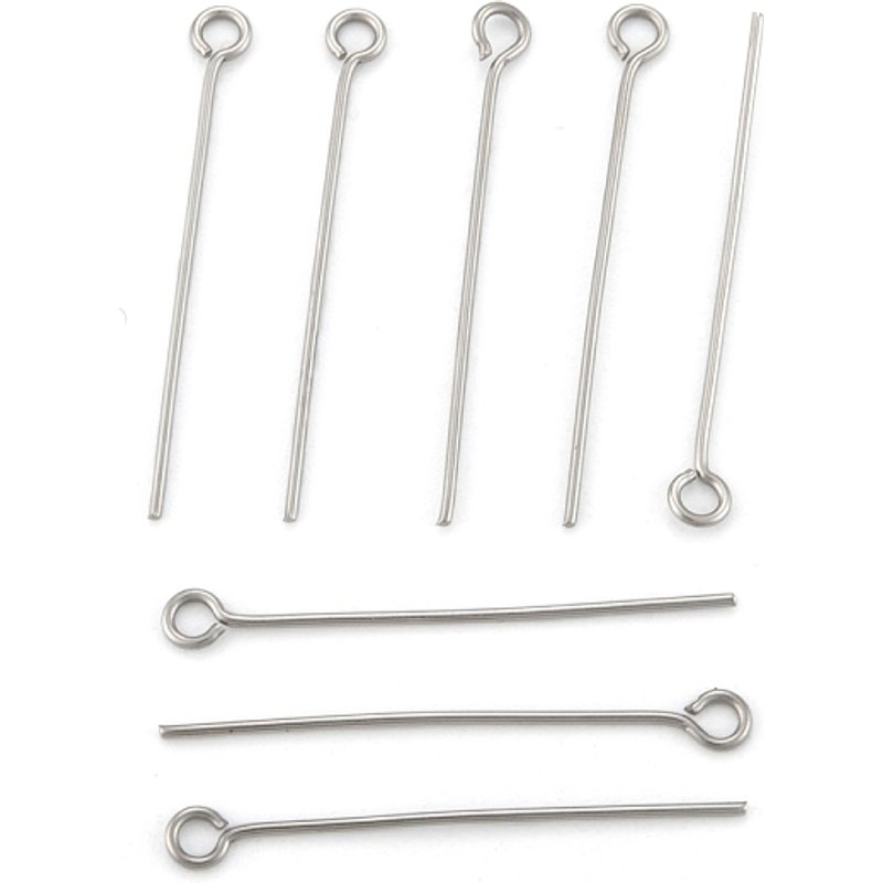 Goupille à œil en acier inoxydable 304, résistant au ternissement, 30 mm — Accessoires pour bijoux