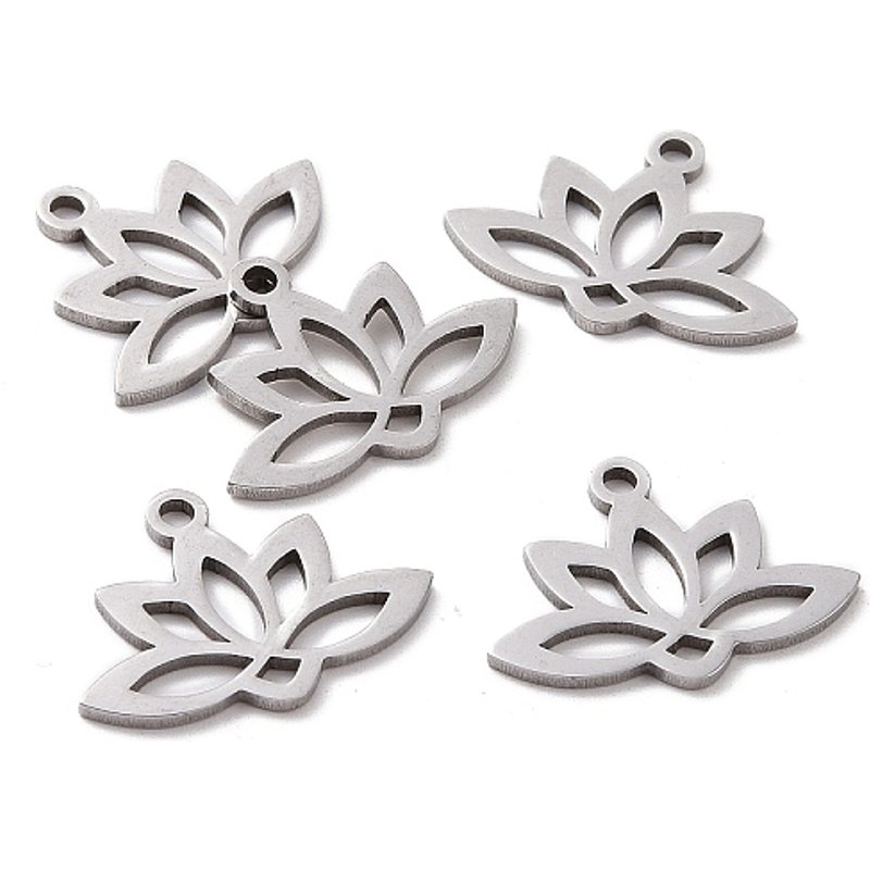 Pendants Lotus en Acier Inoxydable 201, Découpe Laser, Design Creux — Breloques et pendentifs