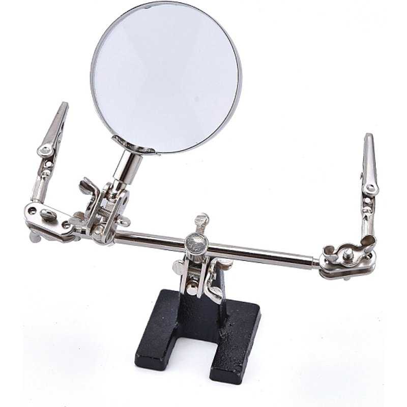 Support de loupe Helping Hands avec verre grossissant 2,5X et pinces — Outils de création de bijoux