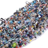Fil de perles en verre facettées, couleurs mélangées, 15,55 pouces — Perles à bijoux