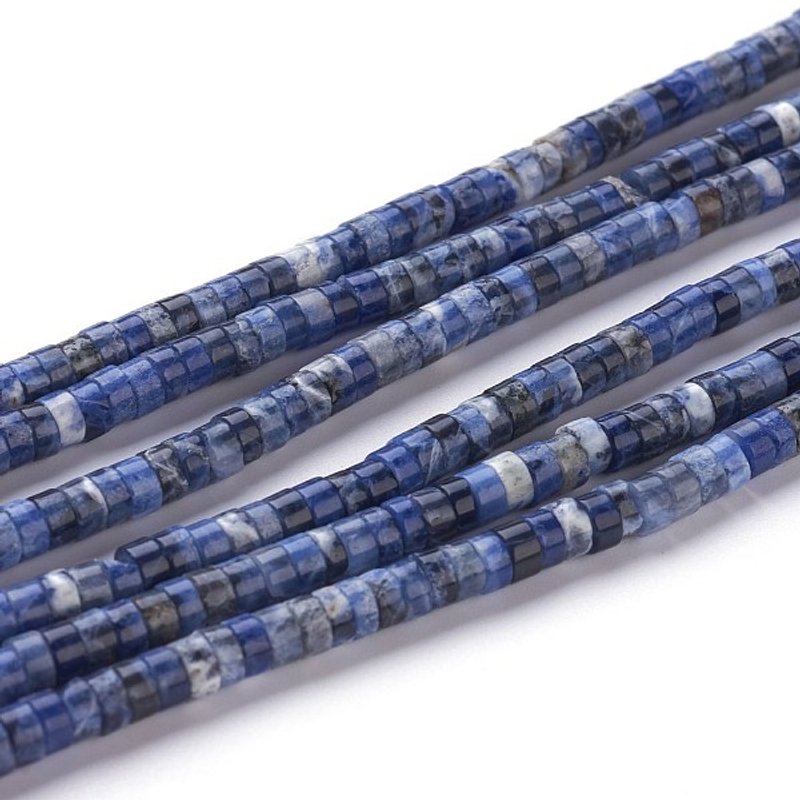 Natural Sodalite Beads Strands, Heishi Flat Round/Disc 4-4.5mm — Jewelry Beads