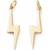 Pendentif en laiton en forme d'éclair avec anneau, plaqué or 18K — Breloques et pendentifs