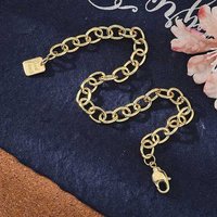 Brass Cable Chain Bracelet with Lobster Claw Clasp, 18K Gold Plated — Bracelet Women