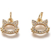 Charm en laiton micro pave en zircon cubique clair - Chat — Breloques et pendentifs
