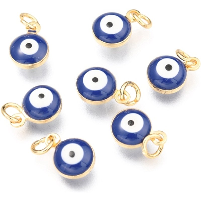 Brass Enamel Charms with 18K Gold Plating and Jump Ring — Charms & Pendants