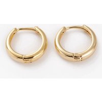 Boucles d'oreilles Huggie en laiton, plaquées or, 16x15x4mm — Boucles d'oreilles créoles