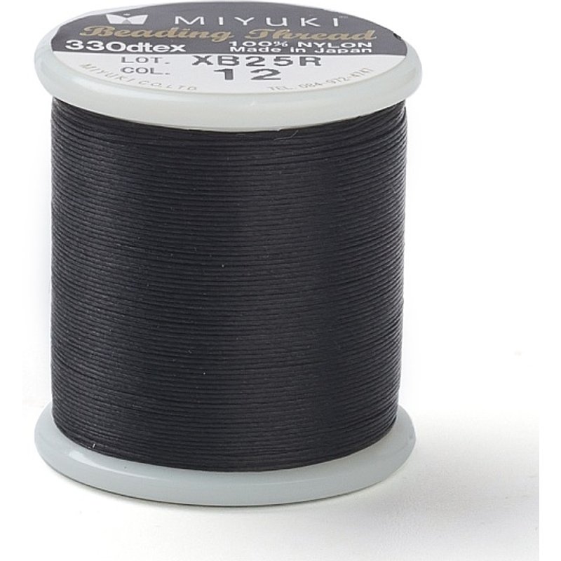 Fil de Nylon à Perles Miyuki B, 330 Dtex, Noir, 55 Verstes — Chaînes, fils et cordons