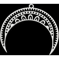 201 Stainless Steel Moon Pendants, Laser Cut, Tarnish Resistant