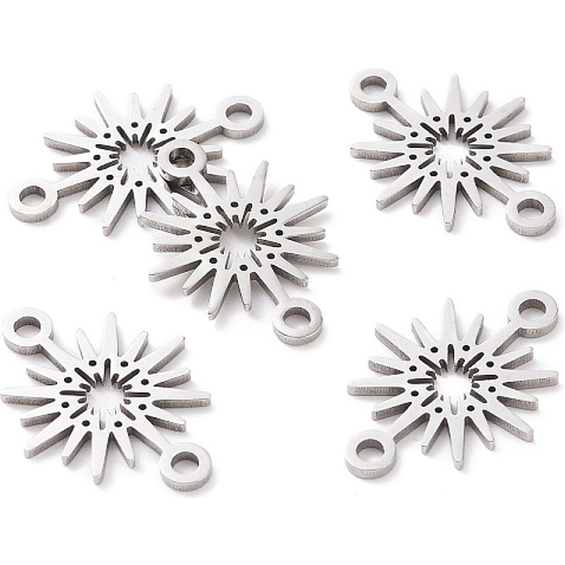 Liens/Connecteurs en Acier Inoxydable 201 en Étoile, Résistants au ternissement — Accessoires pour bijoux