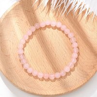 Bracelet Élastique en Quartz Rose Naturel, Perles de 6-6,5mm — Bracelet Femme