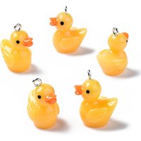 Opaque Resin 3D Duck Pendant with Platinum Tone Iron Loop — Charms & Pendants