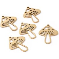 Pendentif Champignon en Acier Inoxydable Thème Automnal 201 — Breloques et pendentifs