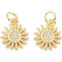 Charm en zircon cubique en laiton avec anneau, plaqué or 18K — Breloques et pendentifs