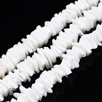 Fils de Perles en Coquillage Blanc Naturel, Chip, 80-90pcs, 7.48 pouces