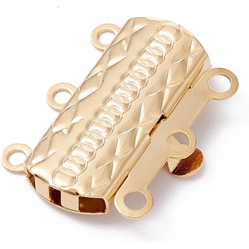 Clips à Boîte en Acier Inoxydable 304 avec Motif de Fleurs — Accessoires pour bijoux