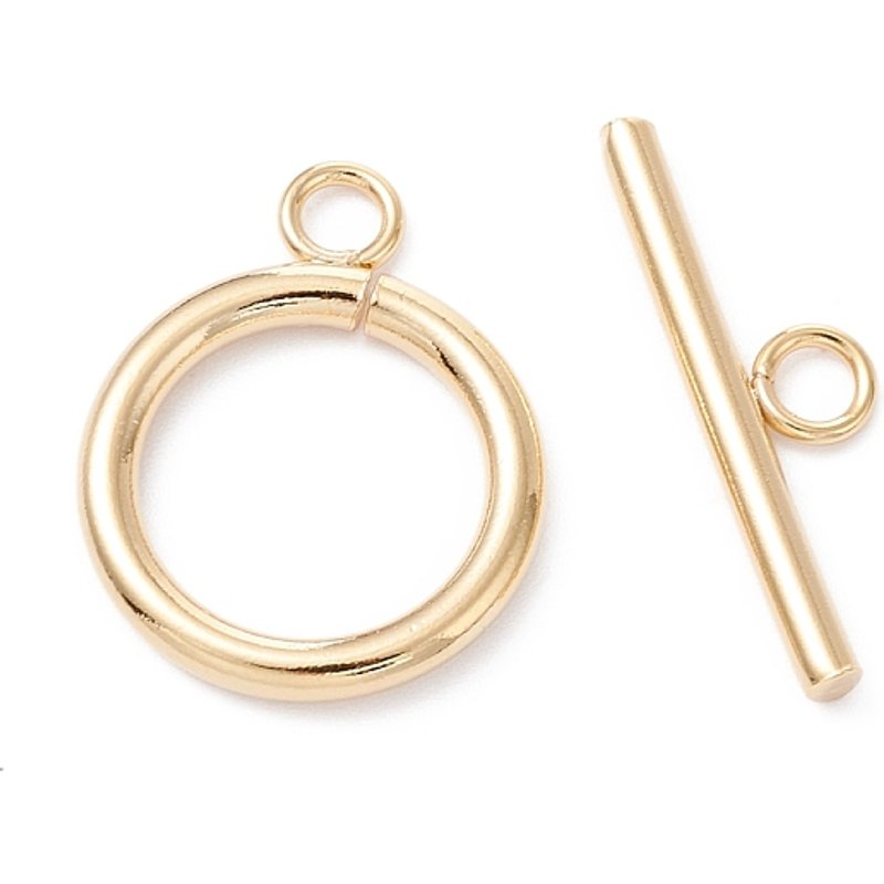 304 Stainless Steel Toggle Clasps with 18K Gold Plating — Jewelry Findings