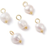 Natural Cultured Freshwater Pearl Charms with Brass Head Pins