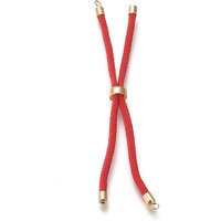 Nylon Twisted Cord Slider Bracelet Making with Brass Findings