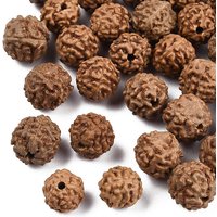 Natural Rudraksha Beads, Round, Sienna, 6-9mm Diameter — Jewelry Beads