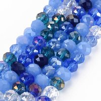 Electroplate Glass Beads Strands, AB Color Plated, Cornflower Blue