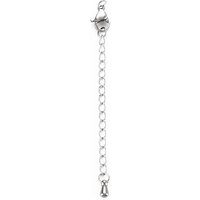 304 Stainless Steel Chain Extender with Lobster and Teardrop Clasps — Jewelry Findings