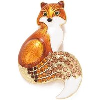 Rhinestone Fox Brooch, Animal Alloy Enamel Lapel Pin