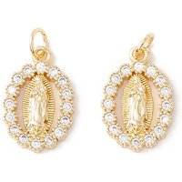 Pendentif en laiton micro pavé de Rack Plating avec la Vierge Marie — Breloques et pendentifs