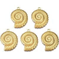 Pendentif Escargot en Acier Inoxydable 201, Plaqué Or 18K — Breloques et pendentifs