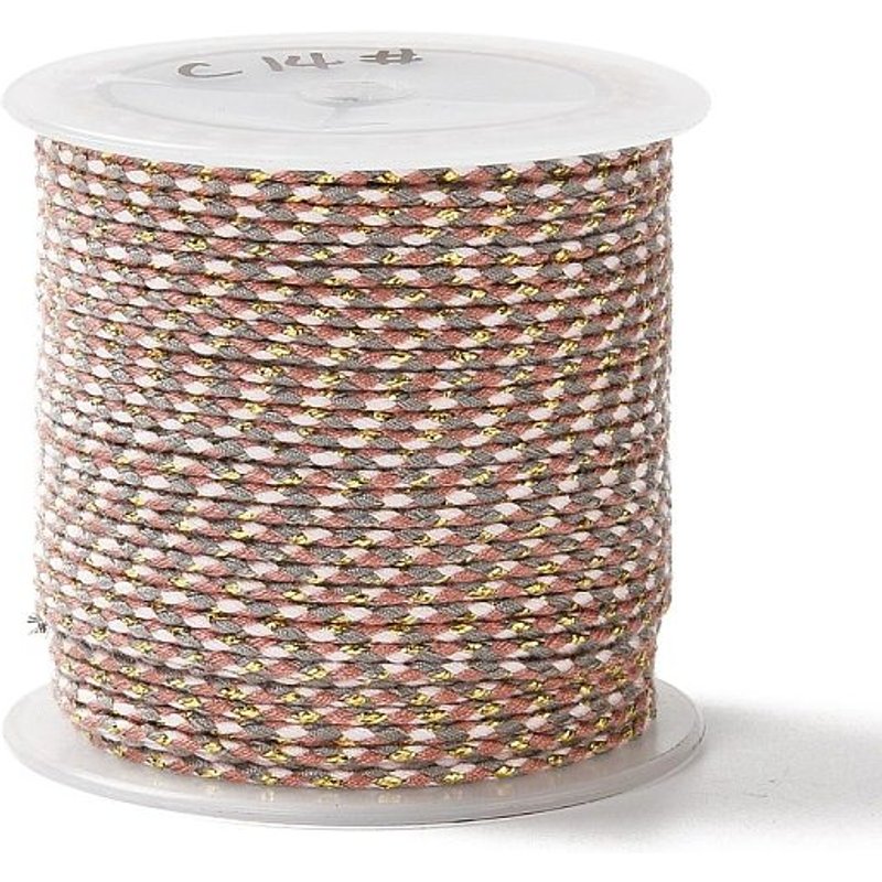 Corde Polycoton 4-Fil avec Fil Doré pour Projets de Macramé, 1,5mm — Chaînes, fils et cordons