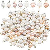 Nbeads 80 Pcs Charms en Perles d'Eau Douce avec Boucles en Laiton — Breloques et pendentifs