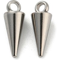 201 Stainless Steel Charms, Non-Tarnish, Cone/Spike Design