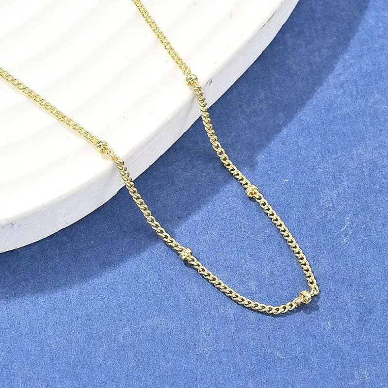 Brass Satellite Chains Necklace for Women, 18K Gold Plated — Pendant Necklace