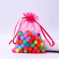 Camellia Rectangle Organza Drawstring Bags, 9x7cm — Jewelry Display & Storage