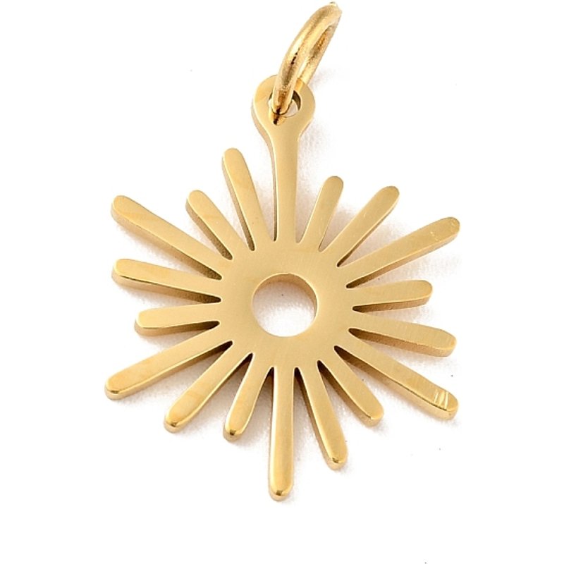 201 Stainless Steel Sun Pendant with Jump Ring — Charms & Pendants