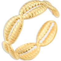 Bague ouverte en acier inoxydable 304 avec enveloppe en coquillage pour femmes — Bijoux fantaisie