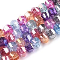 Brins de perles en verre électroplaqué transparent, 60pcs, couleur AB — Perles à bijoux