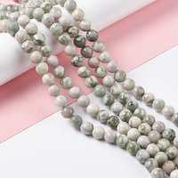 Brins de perles de jade naturel Peace, rond 8mm, trou de 1,2mm — Perles à bijoux