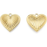 Ion Plating 201 Stainless Steel Heart Pendant, 18K Gold Plated
