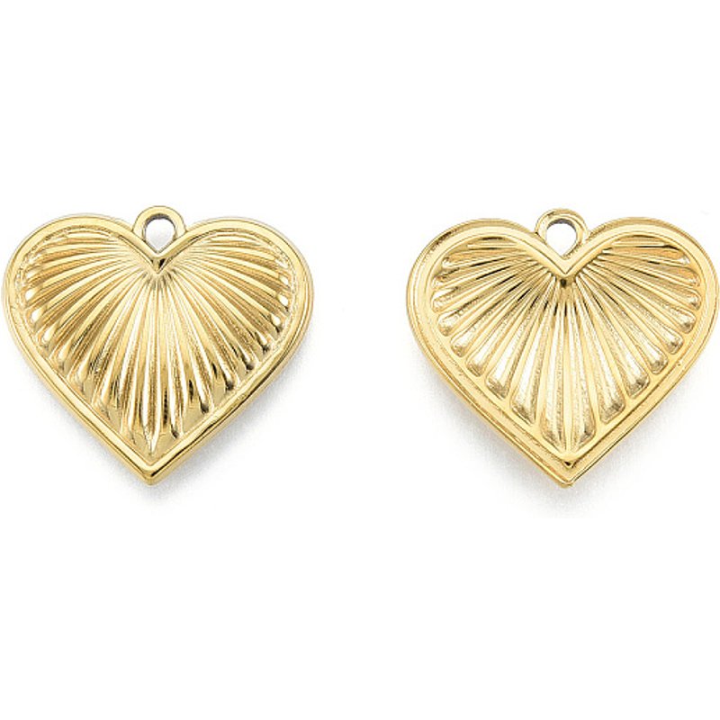 Pendentif en Acier Inoxydable 201 en Forme de Cœur, Plaqué Or 18K — Breloques et pendentifs