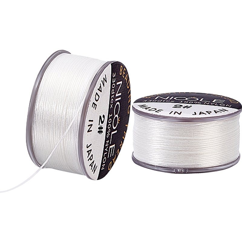 Fil à perles en nylon pour la fabrication de bijoux, blanc, 0.1mm, 50.31 verges — Chaînes, fils et cordons