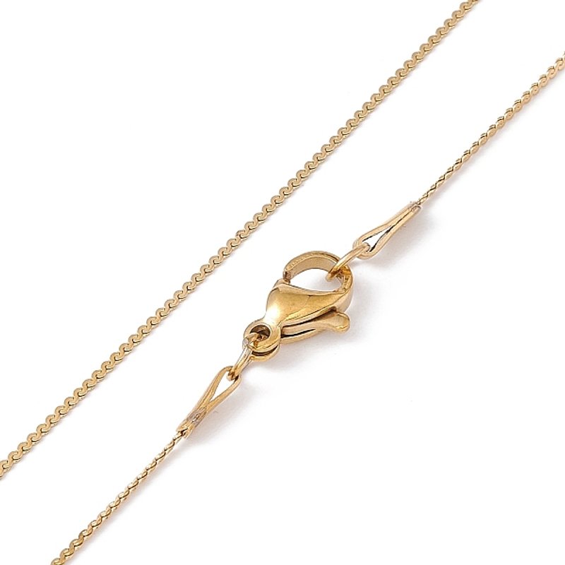 Collier en chaîne serpentine en acier inoxydable 304, Ion Plating, 19,69 pouces — Collier pendentif