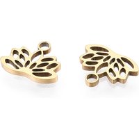 Charms Lotus en acier inoxydable 304 plaqués or 18K — Breloques et pendentifs
