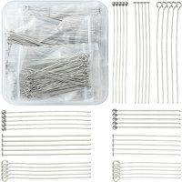 Ensemble de 540 pièces de 9 styles de broches en acier inoxydable 304