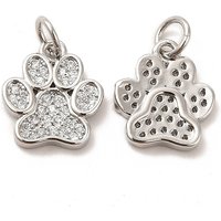 Rack Plating Dog Paw Print Charm with Jump Ring — Charms & Pendants