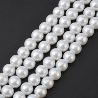 Fils de perles en verre, rondes blanches, 10mm, 80pcs/fils — Perles à bijoux
