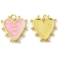 Pendentif en forme de cœur Rack Plating, plaqué or 18K, rose brume — Breloques et pendentifs