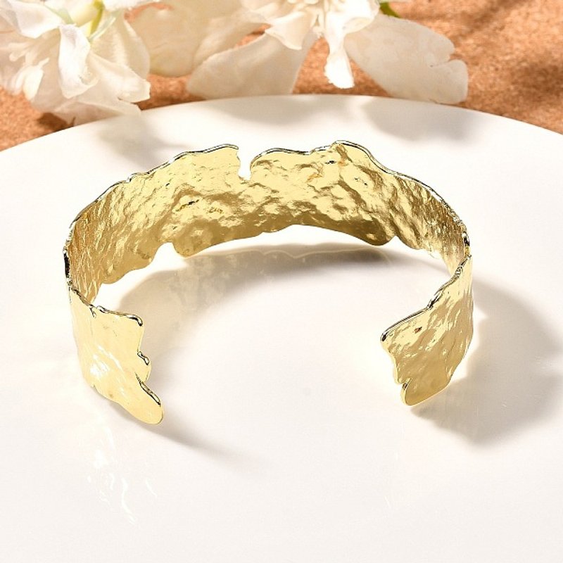 Bracelets Cuff en Laiton Rack Plating pour Femmes - Plaqué Or 18K — Bracelet Femme