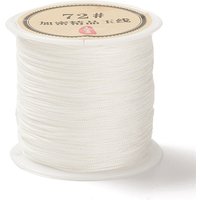 Corde en nylon pour nœuds chinois pour la fabrication de bijoux, blanche, 0,8 mm, 38-40 m